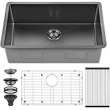 Torva 30 X 18 Inch Black Ceramic Coating With Nanotek Undermount Kitchen Sink 16 Gauge Stainless Steel Wet Bar Or Prep Sinks Single Bowl Amazon Com