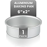 Restaurantware-Met Lux 6 x 2 Inch Straight-Sided Baking Tin, 1 Round Cake Pan - Oven-Ready, Freezable, Anodized Aluminum Round Baking Pan, Greaseproof, For Layer Birthday Cake
