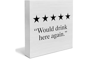 YIDOU Country Would Drink Here Again Wooden Box Decor Desk Humor Kitchen Bar Rustic Home Shelf Wall Decoration