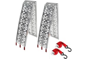 TRIBLE SIX 2Pcs 7.5' Folding Loading Ramp Truck Trailer Portable Ramps 1500lbs Capacity Lightweight Ramps for ATV UTV Motorcycle Lawn Mower Pickup Trucks Snow Blower