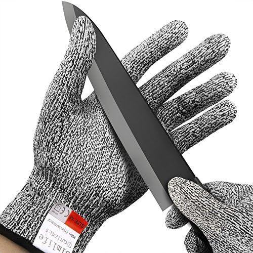 Cut Resistant Gloves,Simlife - High Performance Level 5 Protection,Food Grade Kitchen and Work Safety,Lightweight,Breathable,Durable and Extra Comfortable(Medium)