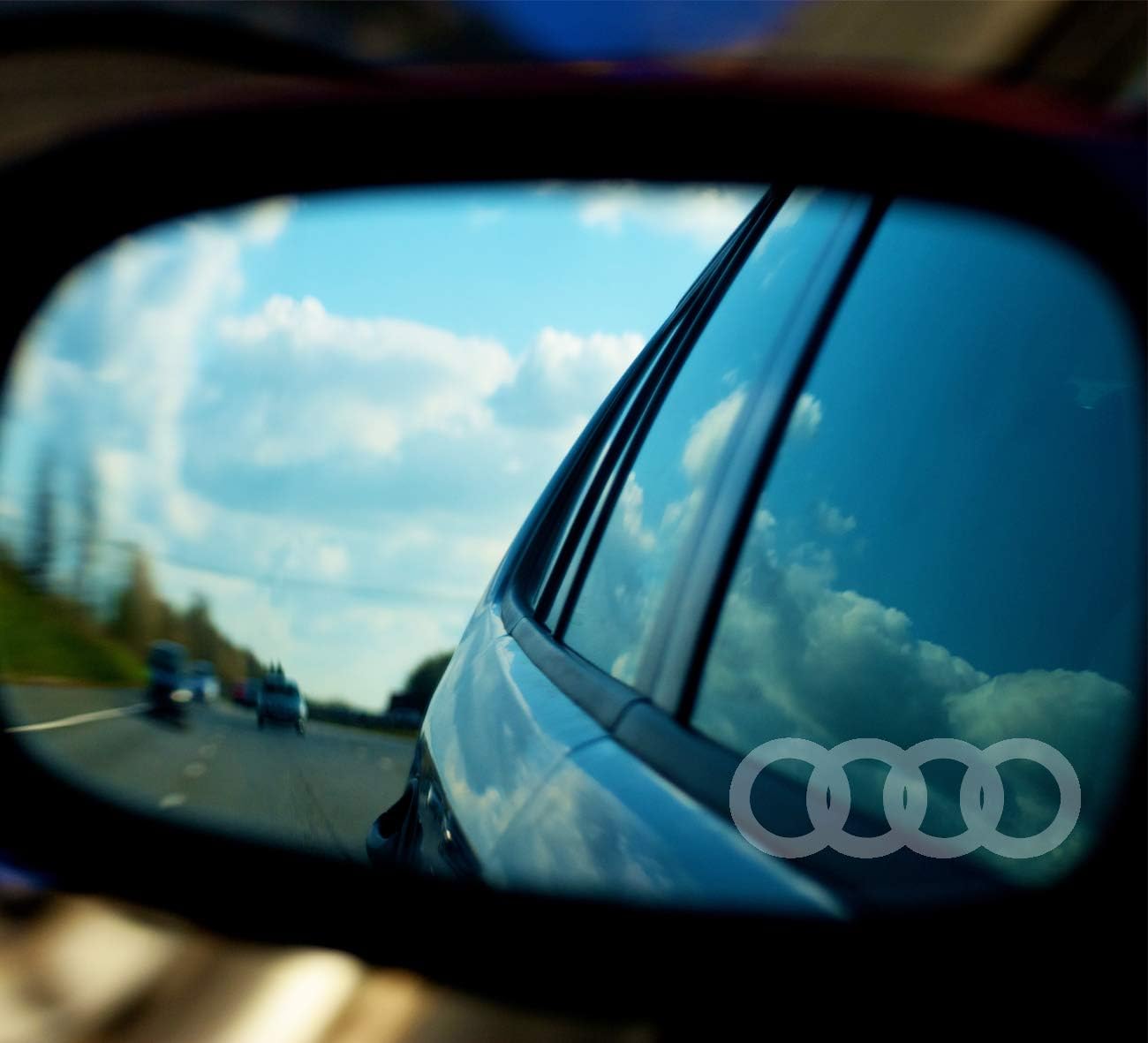 AUDI A2, A3, A4, A6 WING MIRROR ETCHED GLASS CAR VINYL DECALS-STICKERS x3 ? 7 YR VINYL-BODY MOD