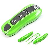 Aojezoor Green Lizard Key Fob Cover Compatible with Porsche Cayenne 2018-2025 Panamera 2017-2024 911 2019-2023 Taycan 2019-2024 Compatible with Porsche Key Cover