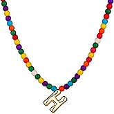 Christmas Cute Personalized Bubble Letter A-Z Pendant Necklace Birthday Gifts for Her, Stocking Stuffers Gifts for Grandkids, Women Teen Girl Gifts Trendy Stuff