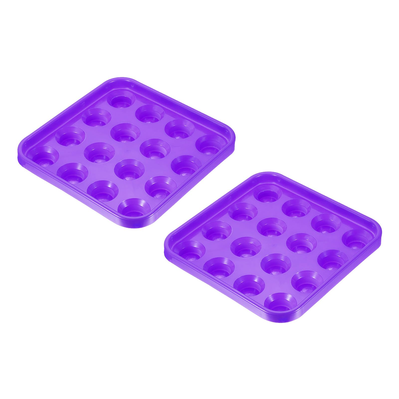 PATIKIL Pool Ball Tray, 2 Pack Billiard Ball Holder Snooker Ball Storage Tray Tool Pool Table Accessory for 16 Balls, Purple