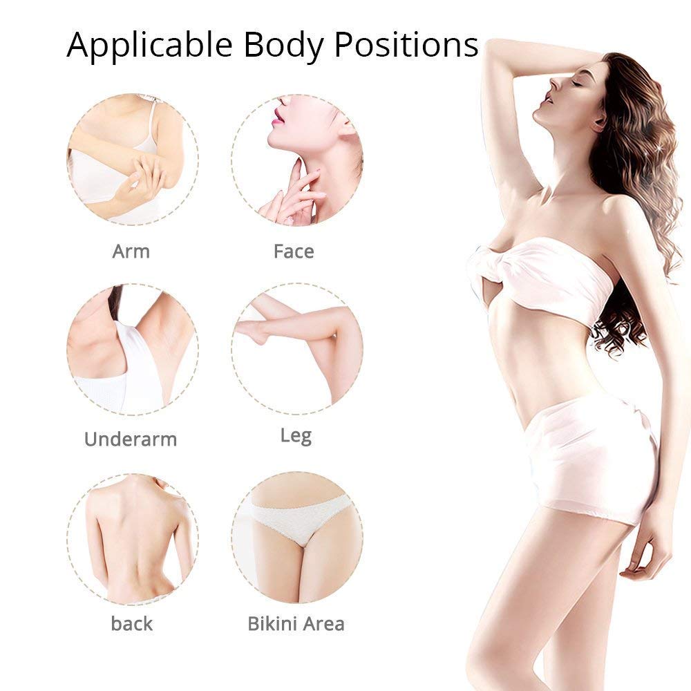 IPL Haarentfernungsgerät für Gesicht Dauerhaft Lichtbasierte Haarentfernung Systeme für Körper, Gesicht Bikini Zone Achseln Heimgebrauch Weiß mit Schutzbrille