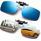 FRAZALA Polarized Clip-on Sunglasses Anti-Glare Driving Glasses for Prescription Glasses