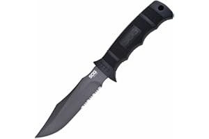 SOG Fixed Blade Knives with Sheath - SEAL Pup Tactical Knife, Survival Knife and Hunting Knife w/ 4.75 Inch Blade and Knife Sheath