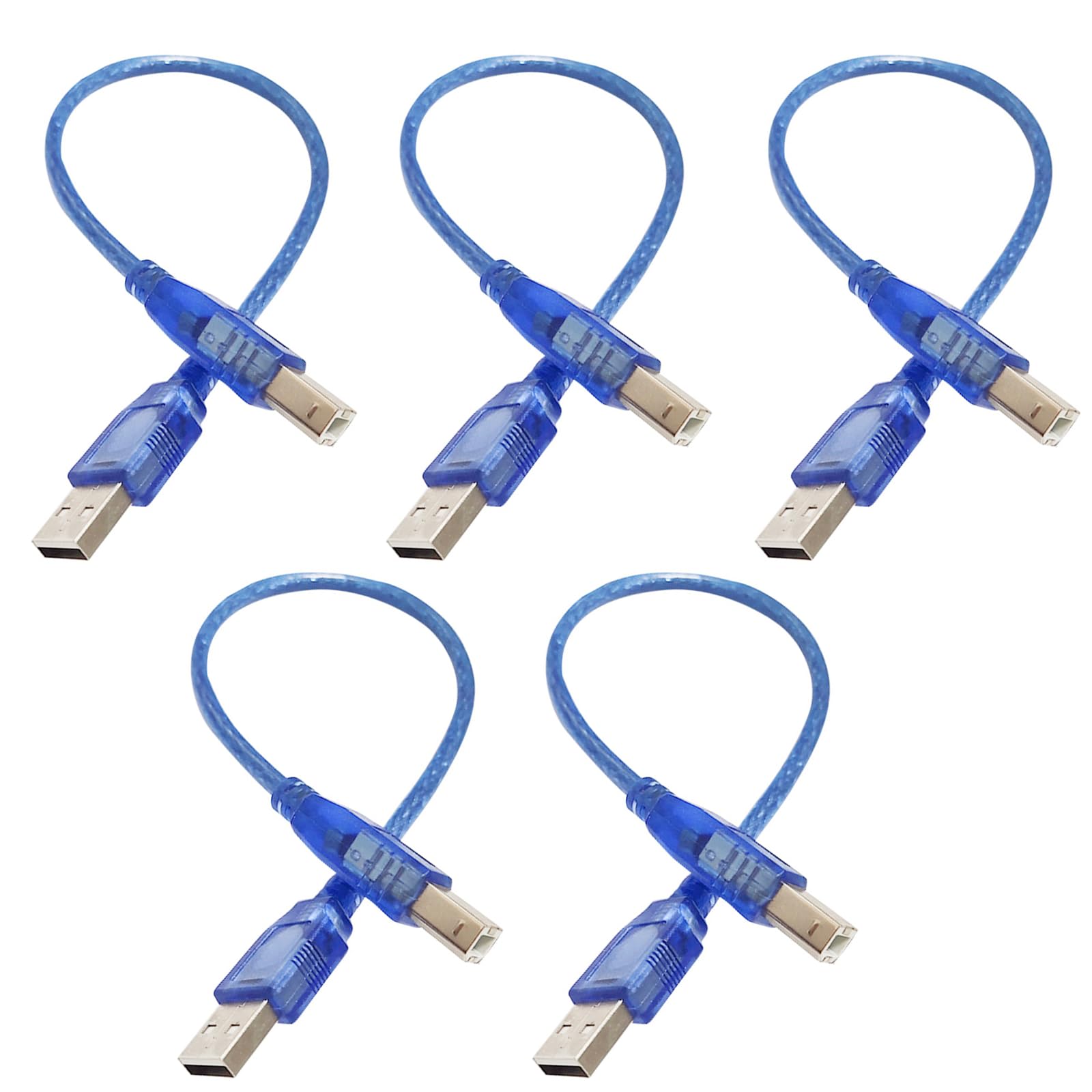 Photo 1 of USB 2.0 Cable, 5Pcs / Pack USB A Male to USB B Male Cable, Printer Cables for Arduino 2560 R3, Ink Jet, Laser Printer MFP, Scanner to a PC or Mac (11.81IN)