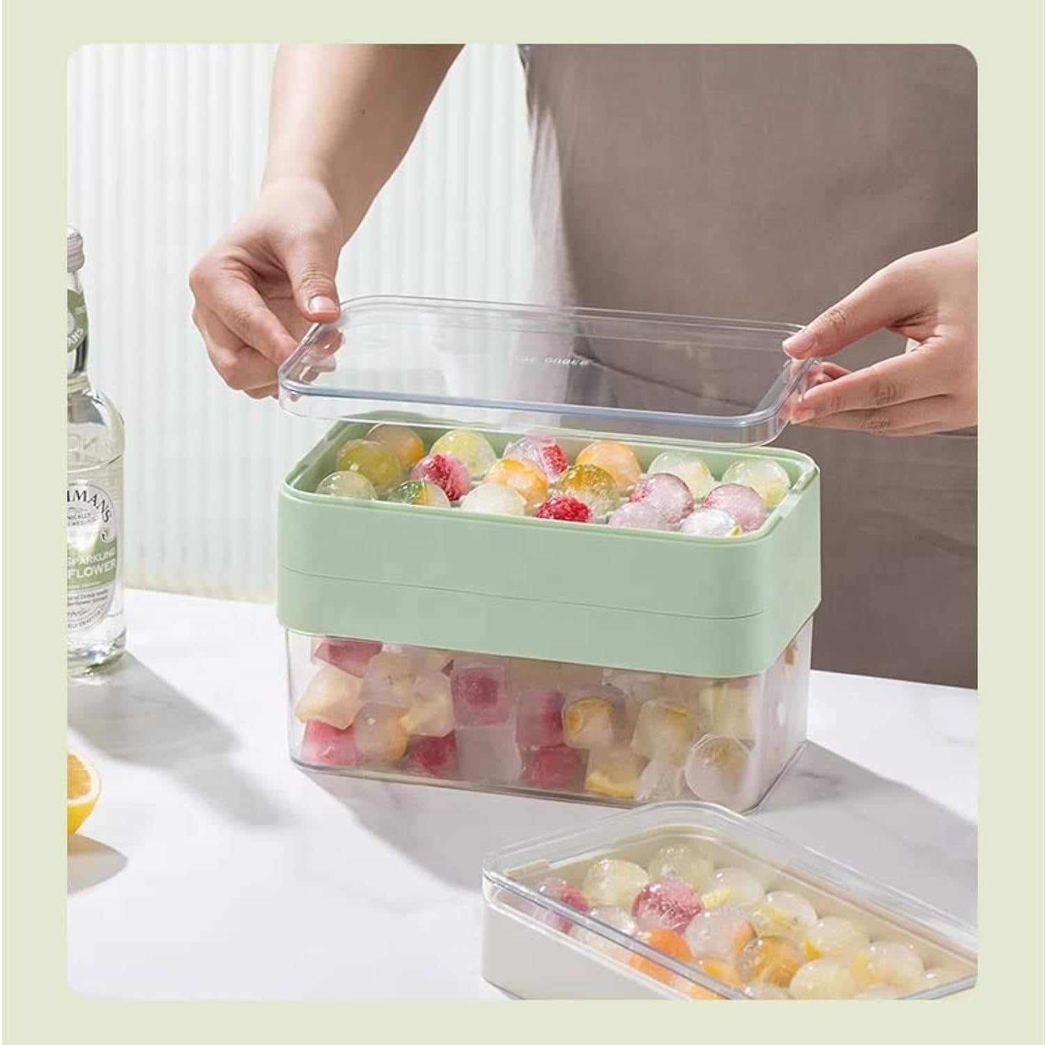 Silicone Ice Mold - Reusable Ice Cube Tray, BPA Free for Whiskey Cocktails and Other Drinks