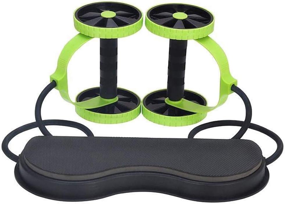 Percetey Sport Core Double AB Roller Exercise Equipment, Fitness Wheels Roller Elastic Abdominal Muscle Resistance Pull Rope for Training Exercise Home, Ideal Men Women Home Gym Coaster Pull
