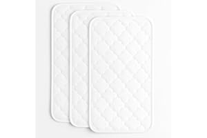 BLUESNAIL Blue Snail Baby Sweat-Wicking Changing Pad Liner - Waterproof & Quick-Drying and Reusable Diaper Mat, Soft Surface for Infants, Fits Standard Changers, 13"x27" White