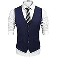 COOFANDY Mens Suit Vest Formal Dress Vest Slim Fit Buesiness Wedding Waistcoat