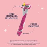 by Amazon Women 5 Blade Razor with 3 in 1 Trimmer Pink 4 Refills view 2