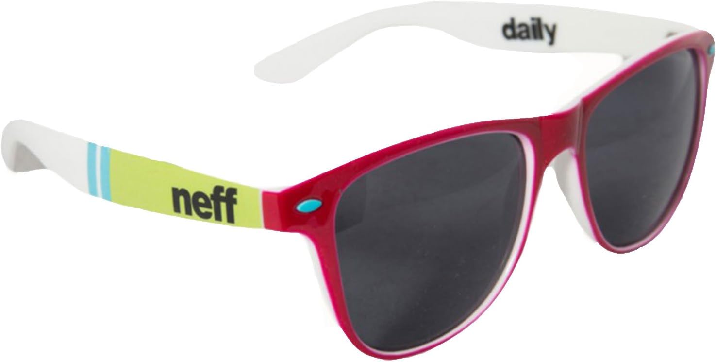 Neff Headwear Daily Shades Rectangular Sunglasses, Pink Black, One Size + 0