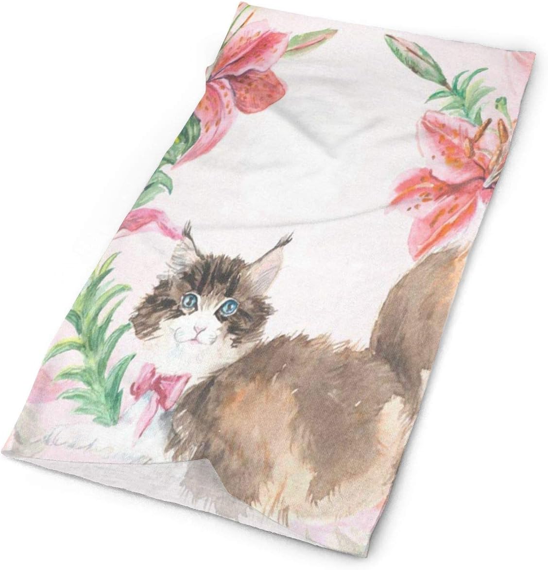 Headband Cat In Flower Circle Outdoor Scarf Mask Neck Gaiter Head Wrap Sweatband Sports Headwear