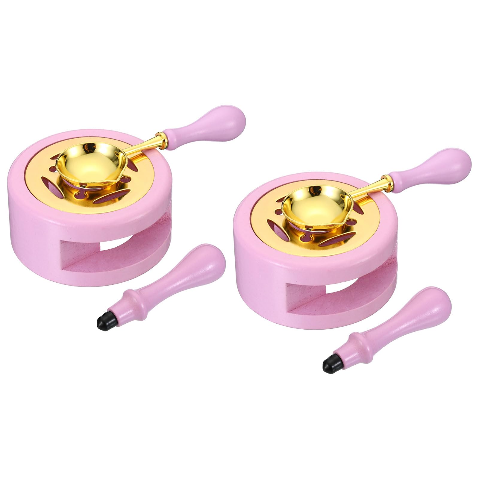 PATIKIL Wax Seal Kit, 2 Set Wax Seal Warmer Melting Spoon Wax Seal Stamp Handle Melt Stove Pot Furnace Tool for Melting Wax Sealing Beads, Purple