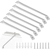 6 PCS Wire Shelf Brackets 17in White Shelf Support Bracket for Wire Shelving Metal Closet Support Bracket with Anchors, Screws Closet Wires Shelving Accessories for Supporting Shelves Racks