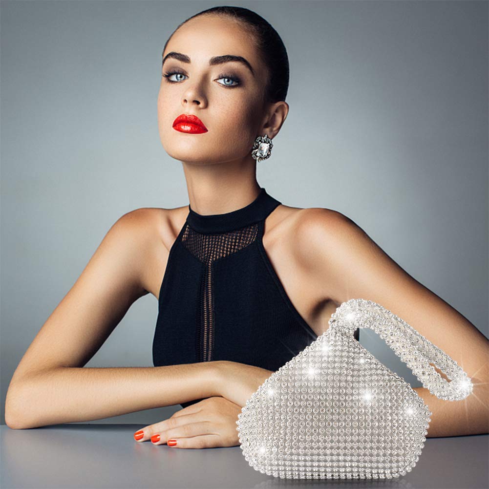 Mini Size Women Silver Evening Bag