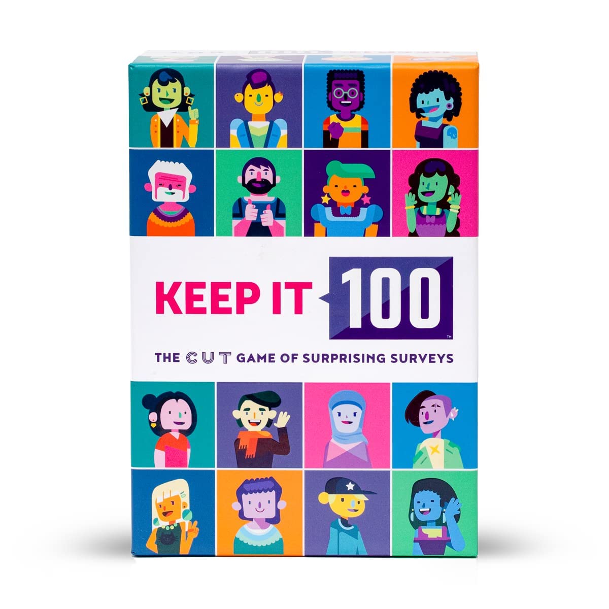 Cut Games Keep It 100: The Card Game by Cut - Surprising Surveys - Social Intelligence Guessing Game - Perfect Adult Card Game for Parties and Game Night