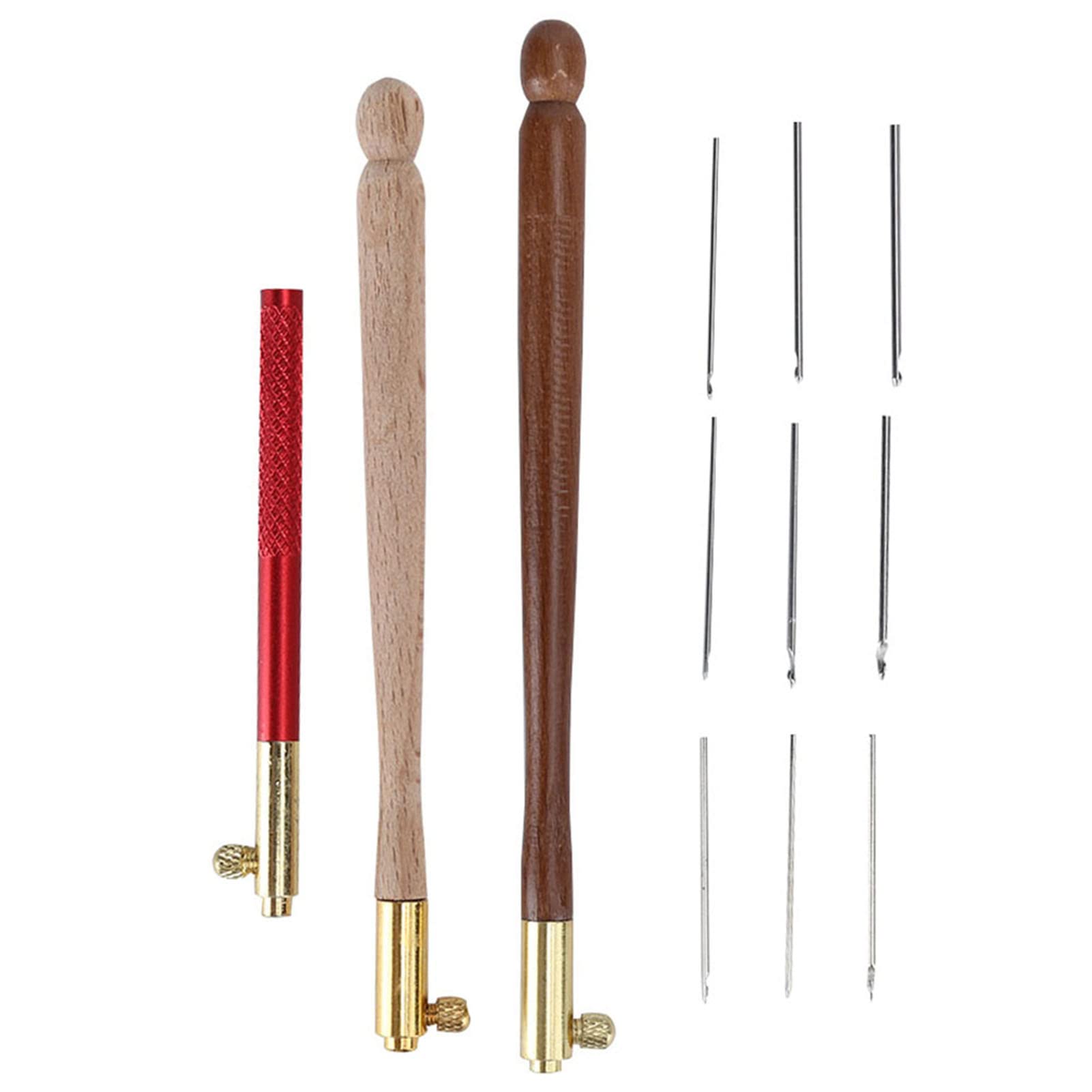 Tambour Embroidery Hook, Ergonomic Soft Handles Crochet Hooks Latch Beaded Needle Comfortable Crochet Tool for Embroidery Beading Knitting DIY Sewing Tool