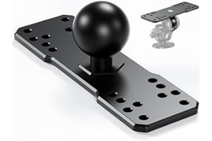 BRCOVAN 1.5'' Ball Fish Finder Mount, Aluminum Alloy Universal Marine Electronic Plate for RAM Mounts C Size 1.5 Inch Ball Double Socket Arm, Fit for Garmin, Lowrance, Humminbird, Raymarine and More