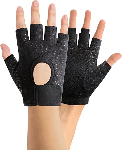 Eophmi Gym Gloves Women Weight Lifting Gloves Black Breathable Cushioning