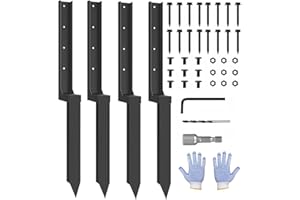 Metal Steel Fence Post Repair Kit-Fence Post Anchor Ground Spike, Can be Used to Repair Repairing Tilted or Broken Wood Posts