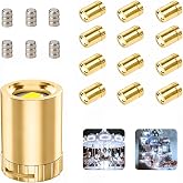 Novantl 12 Pack Cold White Small LED Lights for Crafts,Battery Powered,Gold | 0.59in Wireless Mini LED Lights, Mini Lights for Shadow Box, Display, Holiday Decor, Spotlight Effect, Twist On/Off, Uplight