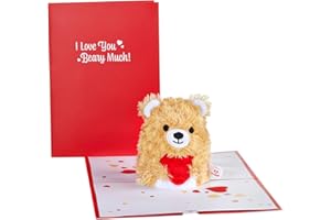 Lovepop You're The Beary Best PlushPop Pop-up Card for All Occasions - Fun 3D Greeting Card Gift - Unique Anniversary, Wedding, Valentine's Day, and Birthday Cards - Bear