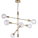 Forte 1905634 Six Light Chandelier, Soft Gold