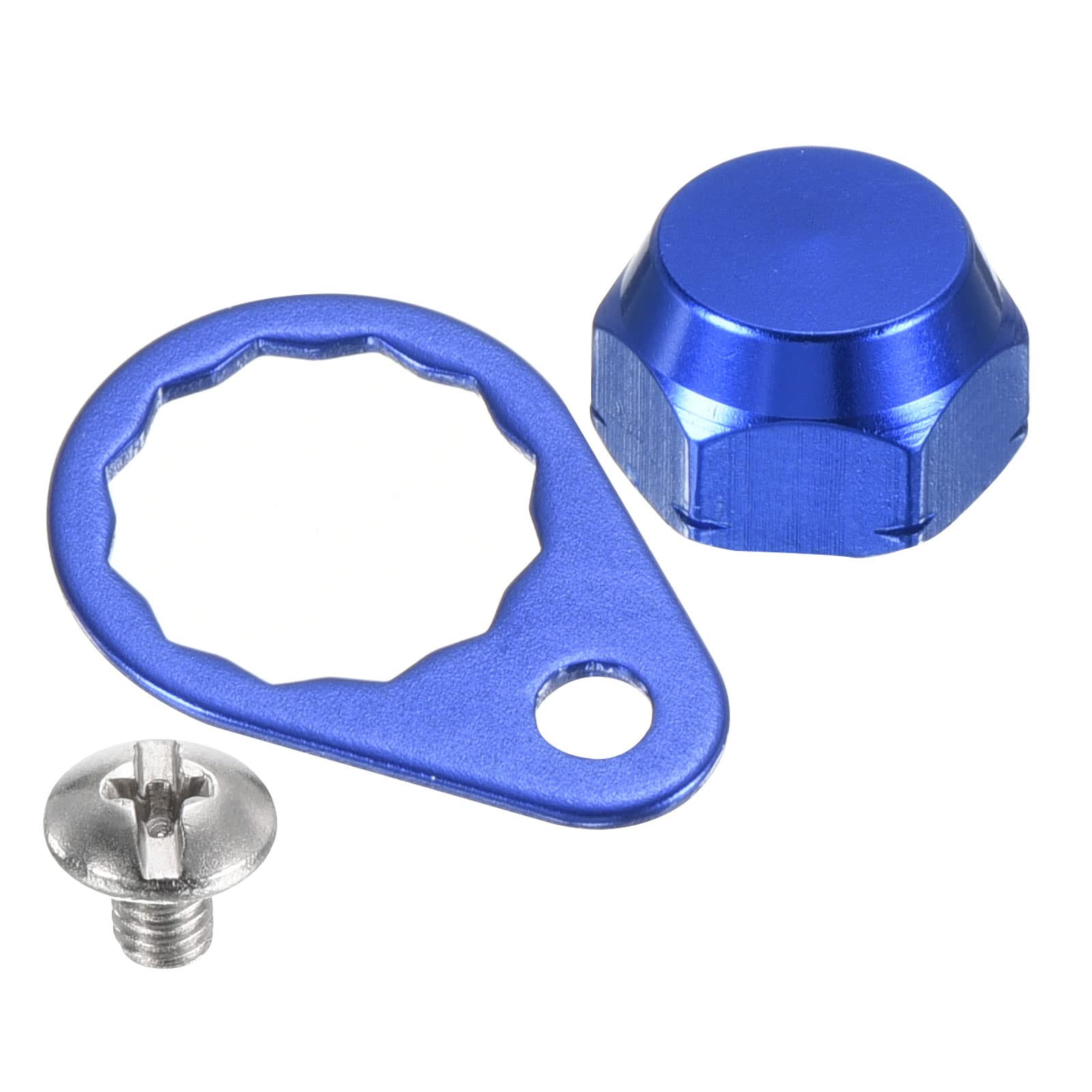 PATIKIL Fishing Reel Screw Nut Locking Plate, Left Handle Locking Caps Screw M8 Nut Replacement for DIY Fishing Accessories, Blue