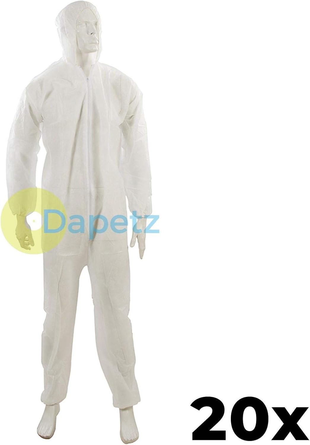 Dapetz ® 20 x Disposable Paper Suit Protective Overall Coveralls Large