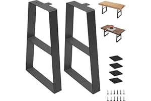 Rioychan 22 Inch Tall Metal Table Legs,Trapezoid Coffee Table Legs, Industrial Metal Desk Feets Set of 2 Mid Century Home DIY Furniture Projects