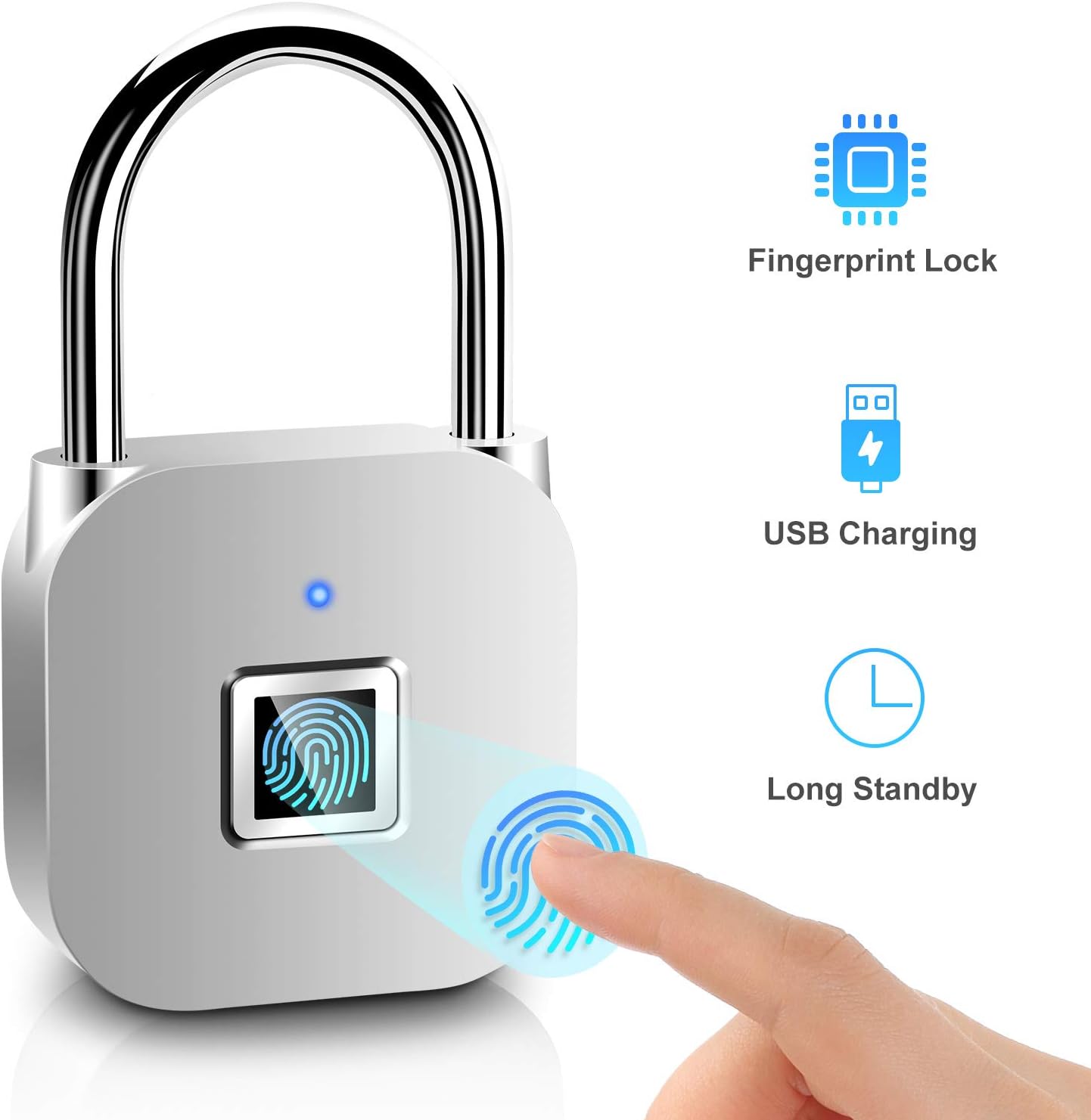 Lowest Whole Network Fingerprint Padlock Fynllur Smart Padlock Security Padlock Usb Rechargeable Anti Theft Padlock With 39 Set Of Fingerprints For Locker Gym Door Luggage Suitcase Handbags Wardrobes Diy Tools Enjoy 50