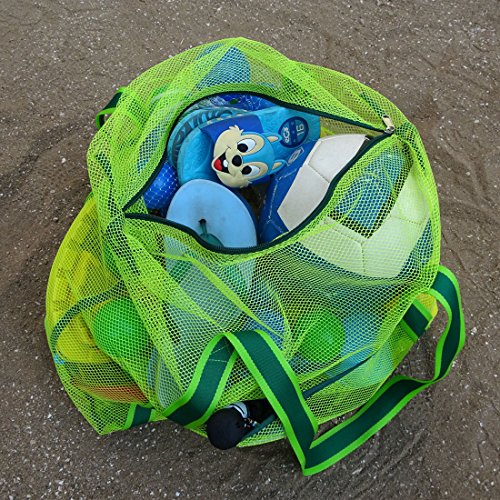 Leberna Large Beach Foldable Lightweight Beach Toy Bag Mesh Bag for