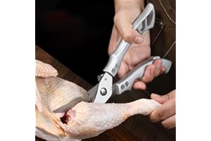 Poultry Shears Heavy Duty, Multi-functional Kitchen Shears, with Anti-Slip Handles and Safety Lock,Meat Scissors All Purpose 