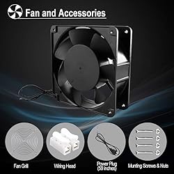 Wathai AC 12038 120mm x 38mm 110V 120V Dual Ball