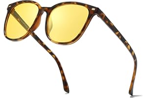 Myiaur Polarized Night Vision Glasses for Women, Anti Glare Driving Vision Glasses with Yellow Lens, UV400 Protection