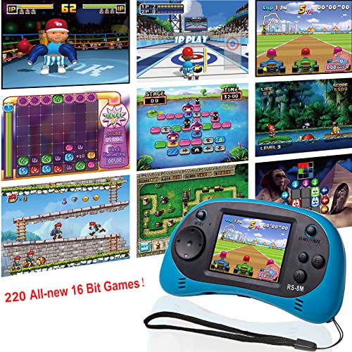 EASEGMER 16 Bit Kids Handheld Games Builtin 220 HD Video Games, 2.5