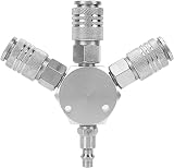 Fafeicy 1/4'' F-NPT 3 Way Pneumatic Quick Connector Manifold Air Hose Splitter view 8