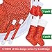 LimBridge Christmas Mini Stockings, 24 Pack 8 inches Glitter Star Print with Plush Cuff, Classic Stocking Decorations for Whole Family, Red