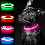YFbrite Light Up Dog Collar Rechargeable LED Pink Large view 6