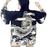 ZooBoo Women Japanese Kimono Cardigan - Harajuku Bathrobe Cardigan Sunscreen Clothes Pajamas Knitting Coat