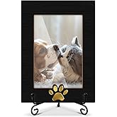 Qssfdgg Pet Picture Frame, Memorial Gifts for Cat Dog Lover, Gold Paw Print Design, 4x6 Photos Frame with Stand for Home Office Tabletop Display Decorations-23
