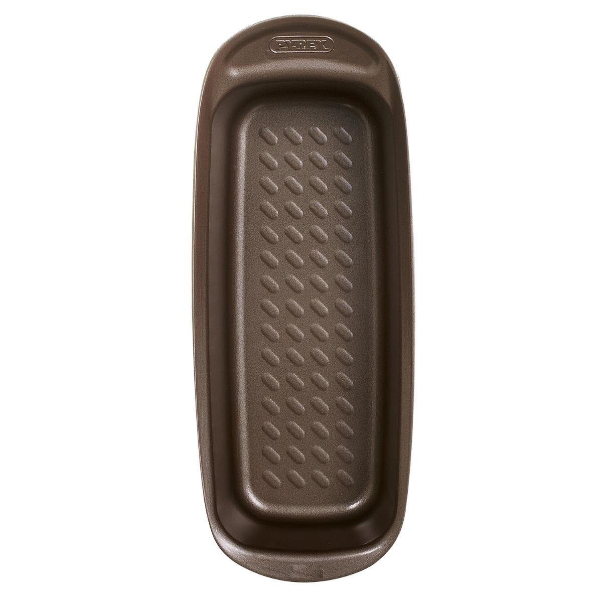 Pyrex 30 cm Large Metal Asimetria Easy-Grip Loaf Pan, Brown