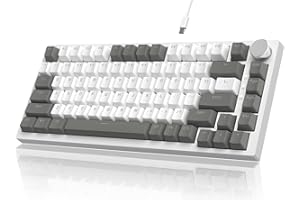 ATTACK SHARK X Ajazz AK820 Hot Swappable Mechanical Keyboard 75% Percent,TLK Custom Wired Keyboard Gaming with Rotary Knob,Po