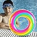 Coogam Rainbow Swim Ring Whirl Tube Color Pool Float Inflatable Rubber Inner Tubes Water Donut Rafts Foam Innertube Toy for Kids Summer Outdoor Beach Party Playing Decoration (23.6'')