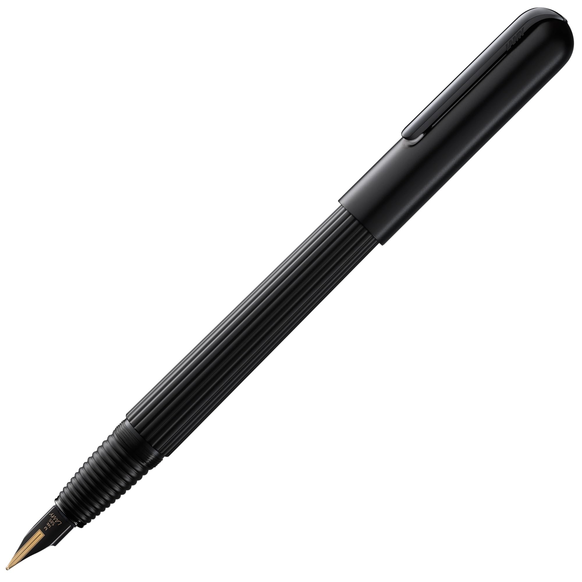 LAMY Imporium 092 Fountain Pen with Unusual Body in Matte Black PVD Finish, a Black Polished Clip and a 14 Carat Bicolour Gold Nib - Nib Size M