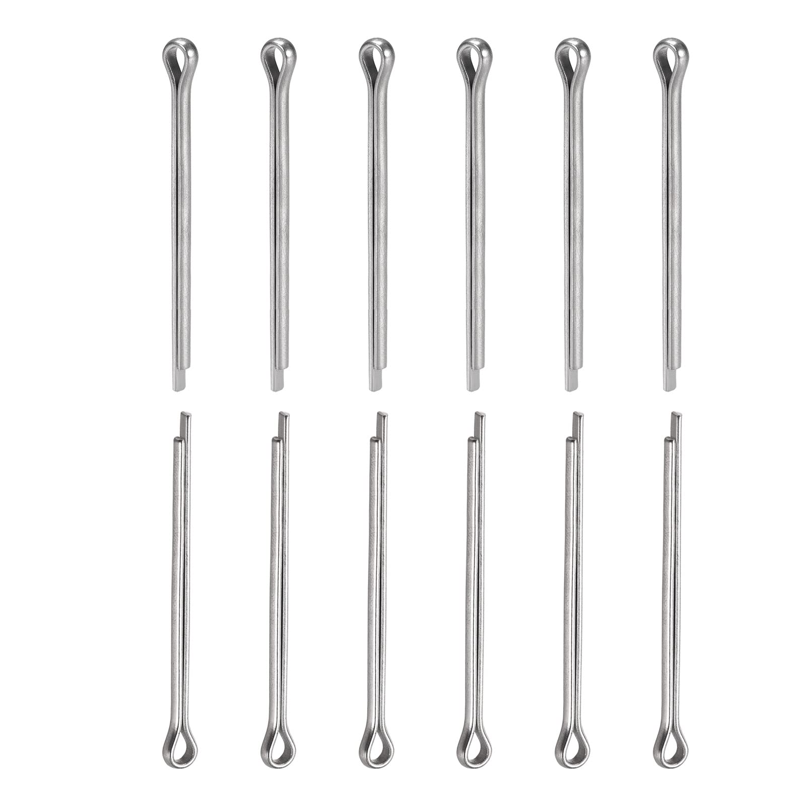 DTGN 3mm x 45mm (DxL) Cotter Clip Pins - 15Pack - Good for Machinery - 304 Stainless Steel Hairpin Fasteners - Silver